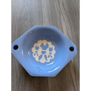 Vintage Blue & White Hexagonal Ceramic Bowl With Floral Design Cameo Harker